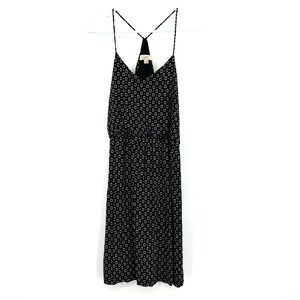 Loft size small petite sleeveless mini‎ dress black with white geometric design